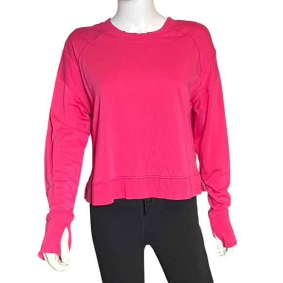 Sweaty Betty Cropped Sweatshirt – Bright Pink, Size US 6 - Picture 1 of 7